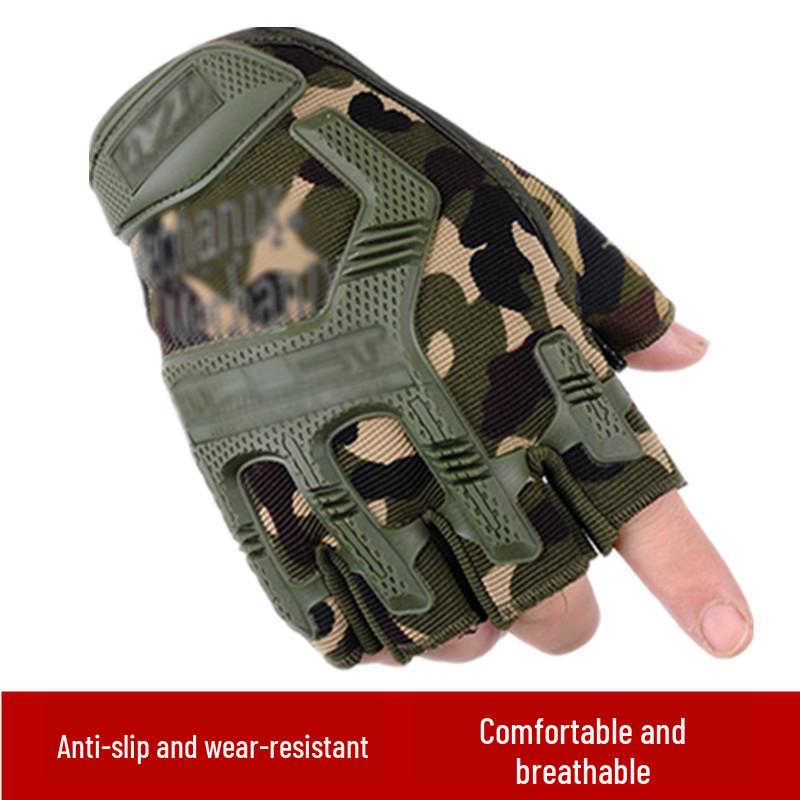 Men's Tactical Half-Finger Gloves: Non-Slip, Wear-Resistant, Anti-Scratch, Breathable for Outdoor Sports and Cycling