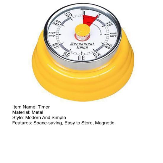 Yousheng Mechanical Kitchen Timer Metal Magnetic Countdown Timer 60-Minute Cooking Timer No Batteries Required Easy Storage Refrigerator Magnet