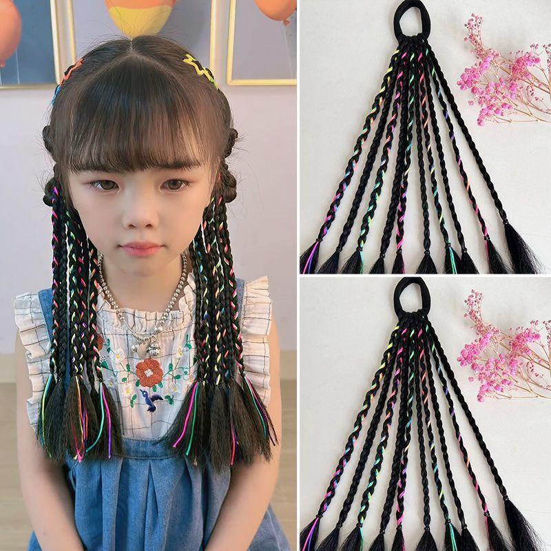 Girls' Wig Ponytails: Colorful Braiding Hair Ties for Boxer Braids & Dreadlock Styles, Cute Hair Styling Accessories for   Kids