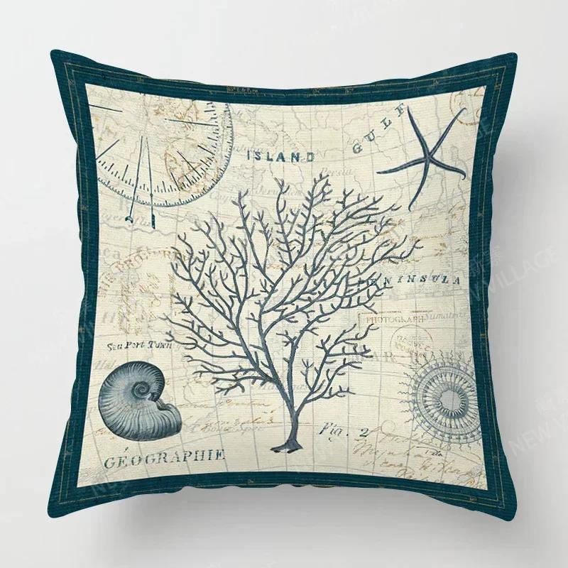 

Наволочка с принтом подводных животных, Чехол для диванной подушки, Домашнее украшение Может быть для вас 66x66cm небесно-голубой