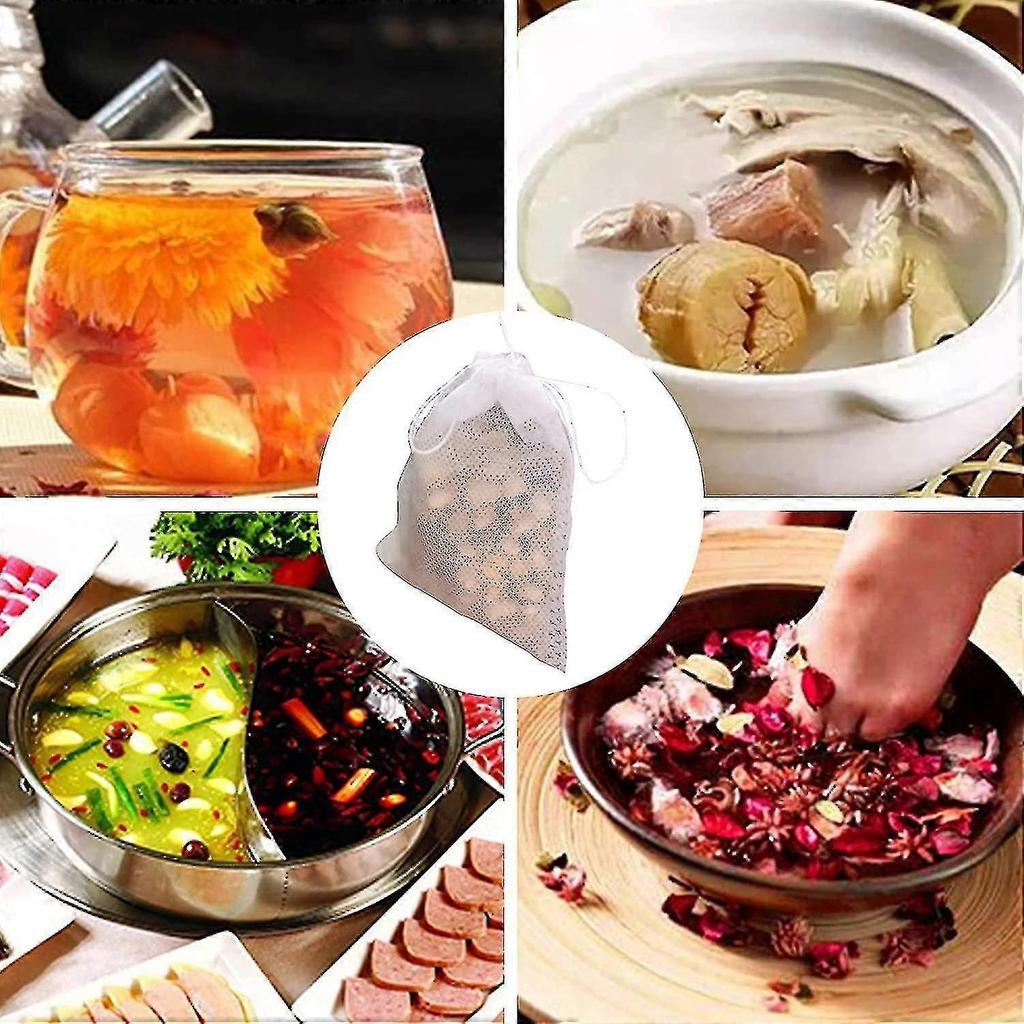 100 Pcs Disposable Empty Tea Bag Tea Filter With Drawstring For Loose Tea - Mishan
