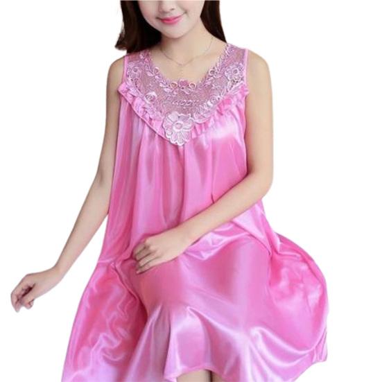 Great Sleeveless Lace Stitching Chic Home Clothing Ladies Night Shirts for Women Sleepshirt