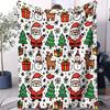 Christmas Santa Reindeer Blanket Flannel Throw Warm Gift Blanket HD Print Holiday Sofa Cover