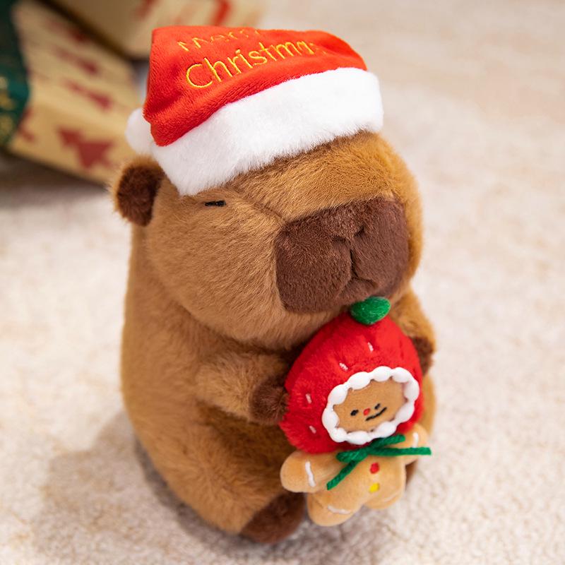 Christmas Capybara Plush Toy: Cute Small Doll & Hug Pillow