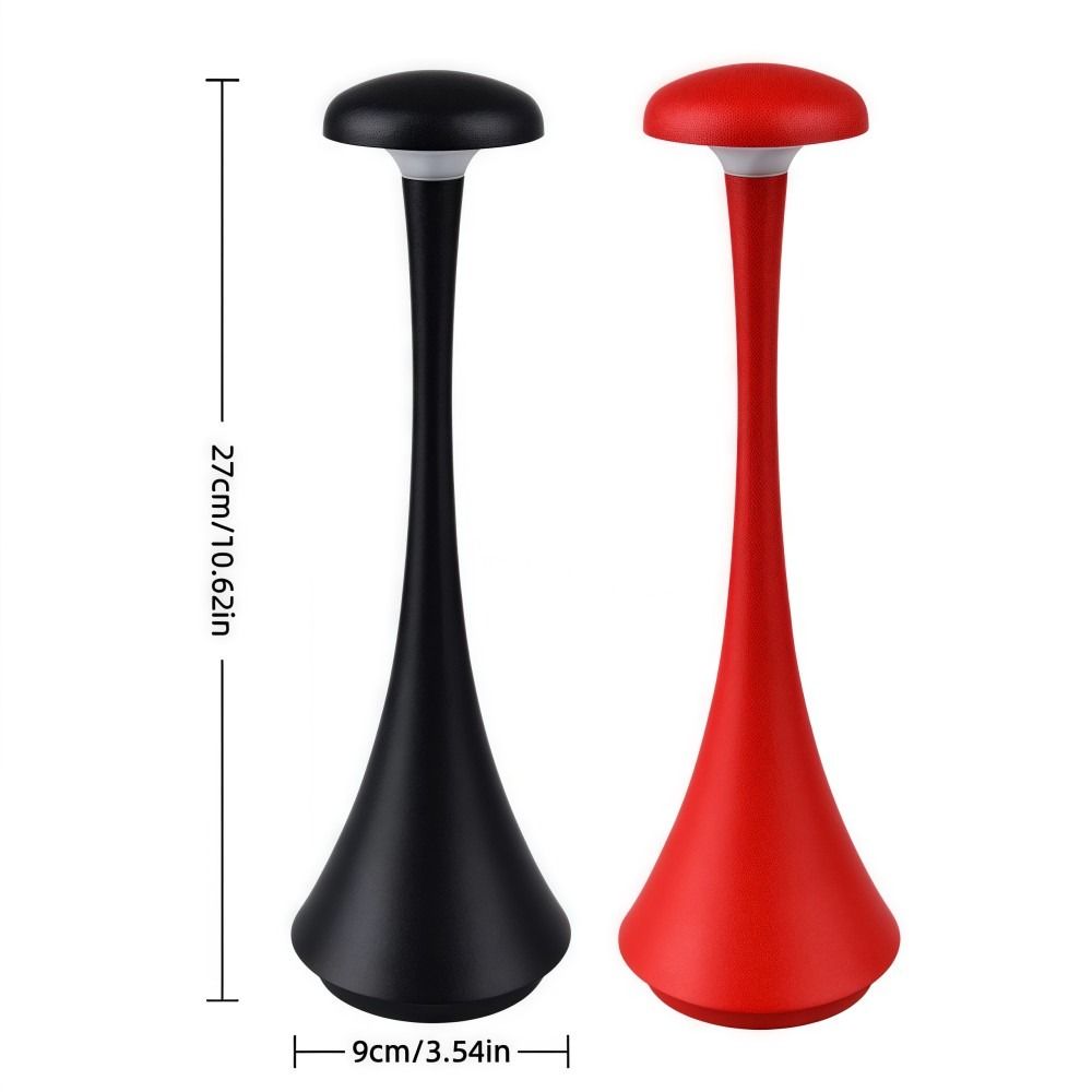 Rechargeable Mushroom Table Lamp USB-C Slim Waist Wireless Touch Lamp Soft Light Acrylic Desk Lamp Bedroom Atmosphere Light