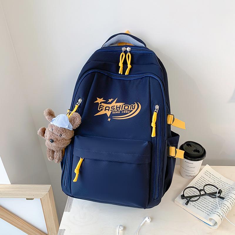 Korean Simple Letters Junior High School Student Schoolbag Female Campus Large-capacity High-face Backpack