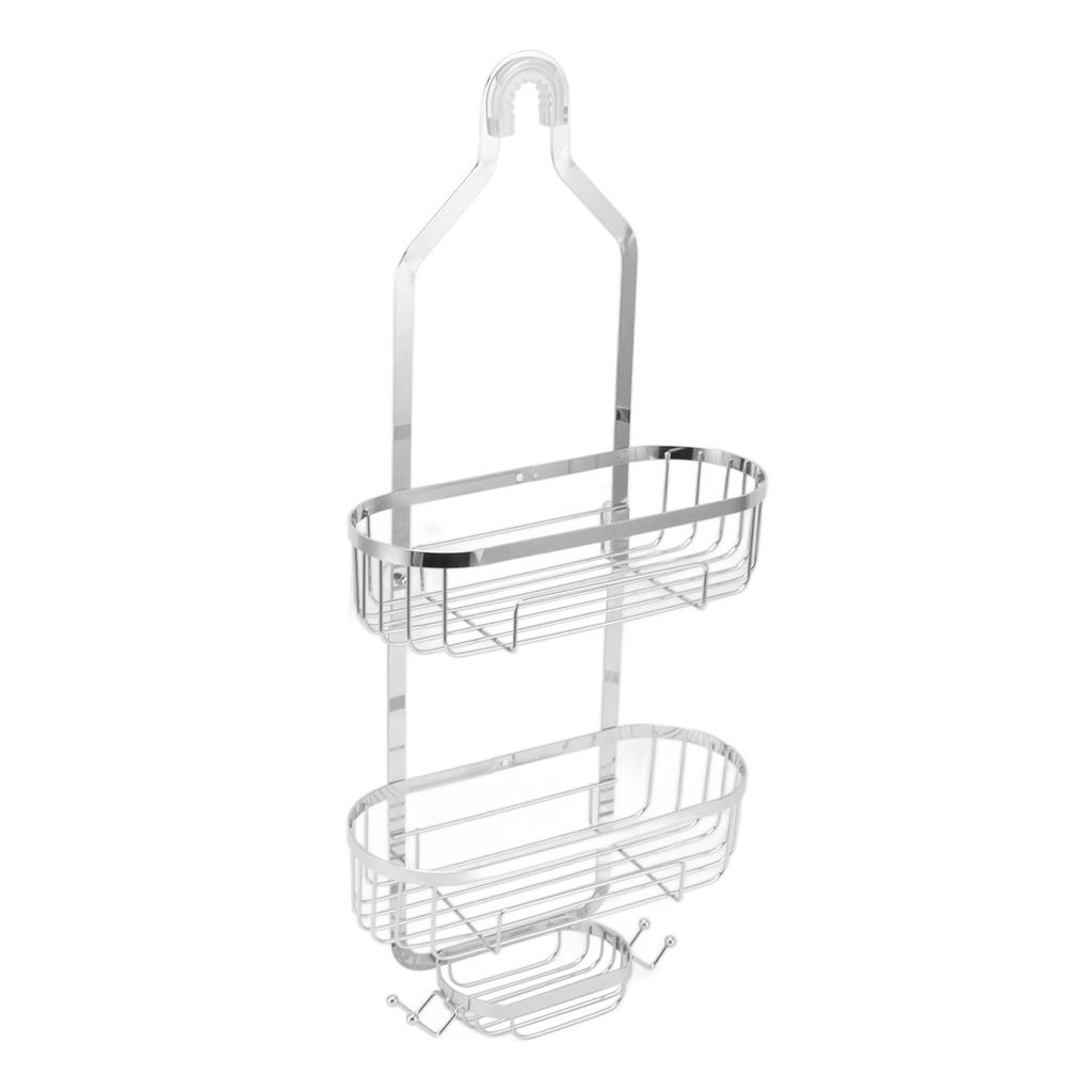 Metal Iron Wall Mounted Bathroom Basket 2 Layer Punch   Bathroom Shelves Toilet Accessories