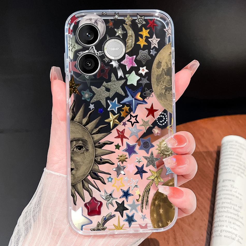 Phone Case For Honor 600 Lite 500 Smart 5G Cute Fish Bubble Phone Cover Soft Transparent Silicone Anti Slip Lightweight Funda