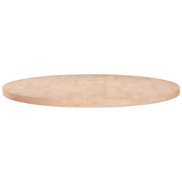 342905 vidaXL Round Table Top Ø80x2.5 Cm Solid Untreated Oak Wood