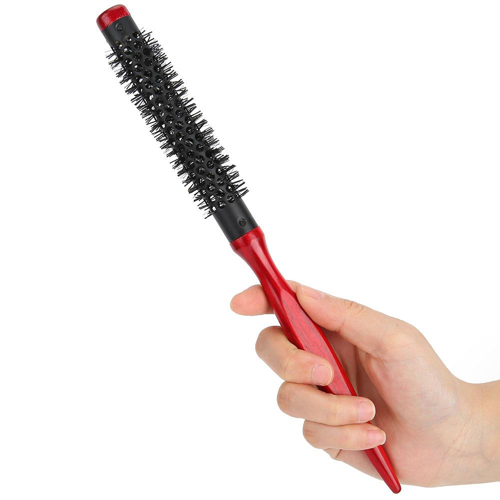 Roller Comb Wooden Pointed Tip Handle Nylon Bristles Hair Styling Brush Comb15