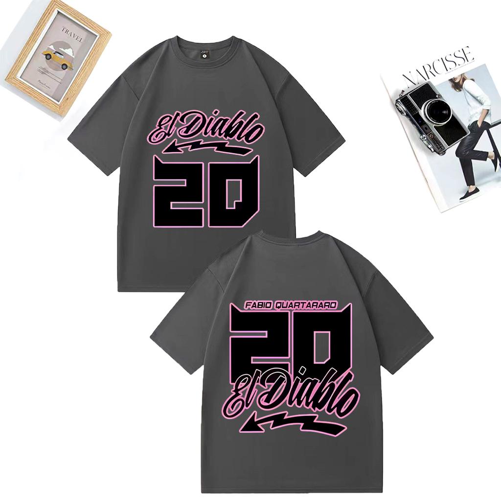 2025 Summer Fabio Quartararo New Graphics 100pure Cotton Printed Tshirt Mens Hip Hop Streetwear Short Sleeve Oversized Unisex