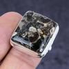 Natural Turritella Fossil 925 Sterling Silver Jewelry Ring Size 7.5 B5T99