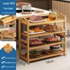 Bamboo Mid-Century Modern Kitchen & Hot Pot Serving Shelf