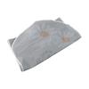 Copri ventilatore in tessuto grigio con stampa floreale a cartoni animati e chiusura con coulisse