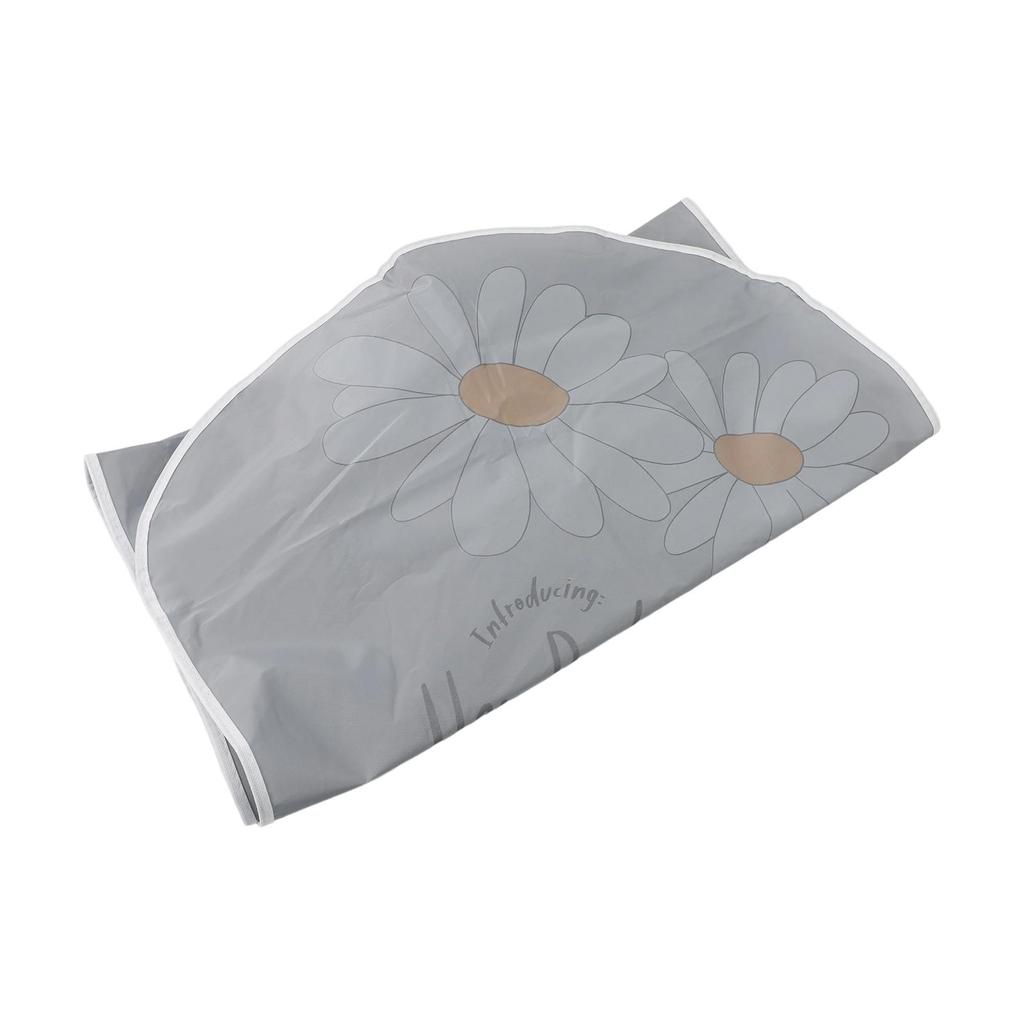 Copri ventilatore in tessuto grigio con stampa floreale a cartoni animati e chiusura con coulisse