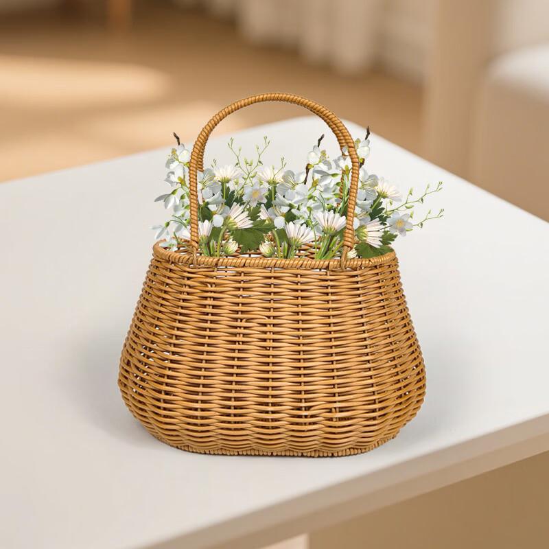 OLOEY Plastic Rattan Picnic Basket