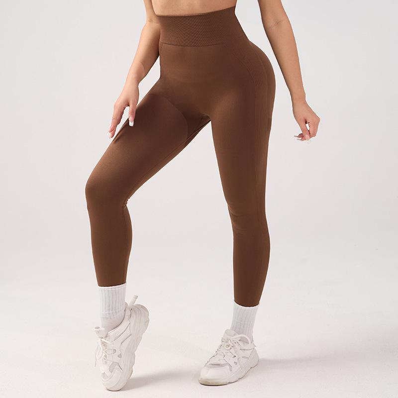 Seamless High-Waist Peach Butt Yoga Tights - No Camel Toe, Ultra-Elastic, Long Fitness & Running Pants
