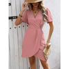 Summer Dress with A Cinched Waist Women's Tie Elegant and Graceful Invisible Zipper