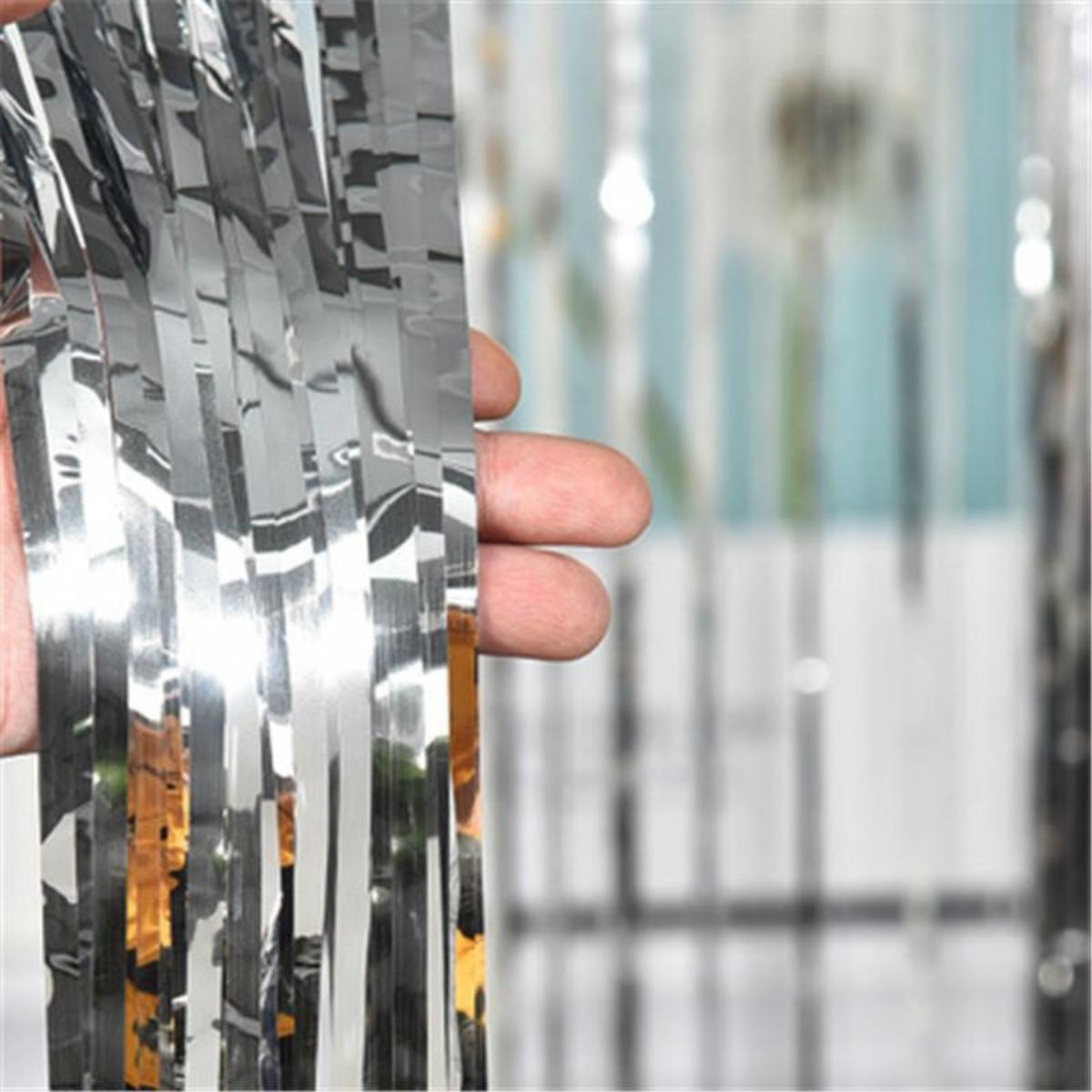 

Блестящий занавес из мишуры 1×2 метра Type B(1*2m) серебряный