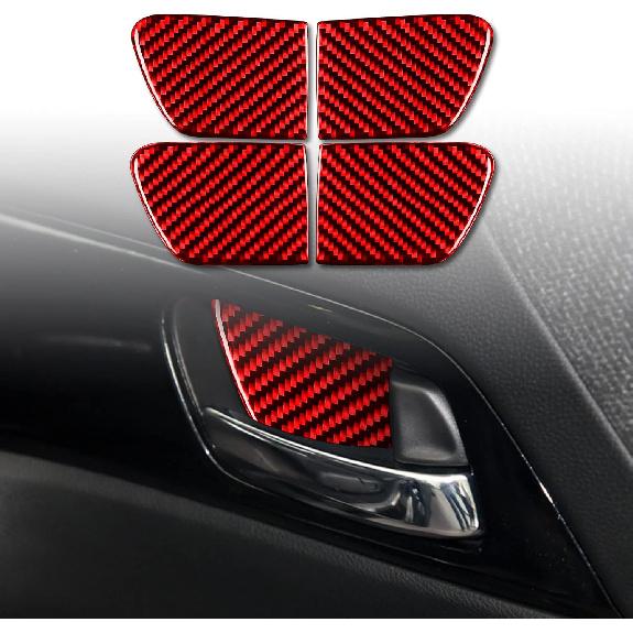 for Honda Accord 9th Gen 2013-2017 Accessories Door Handle Red | Real Carbon Fiber, for Honda Accord 9th Gen 2013 2014 2015 2016 2017, Interior Trim