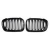 Double Line Front Hood Grille Grills Gloss Black For BMW E46 2-Door 1998-2001