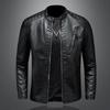2024 Slim-Fit Plus Size Men's Stand Collar Leather Jacket - Trendy Autumn Motorcycle Coat