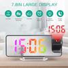 Projection Alarm Clock USB Charger LED Mirror Digital Clock with Temperature Date Projection Digital Alarm Clock for Home Office
