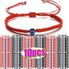2-10pcs Lucky Red String Bracelet for Couple Good Luck Amulet for Success Rope Evil Eyes Braided Wristband Handmade Jewelry Gift