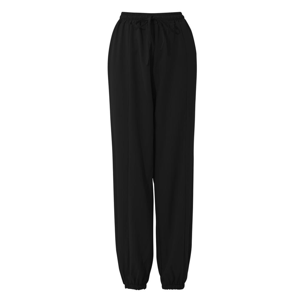 Women's Autumn Solid Color Loose Large Size Elastic Band Wide Leg Pants Trousers
