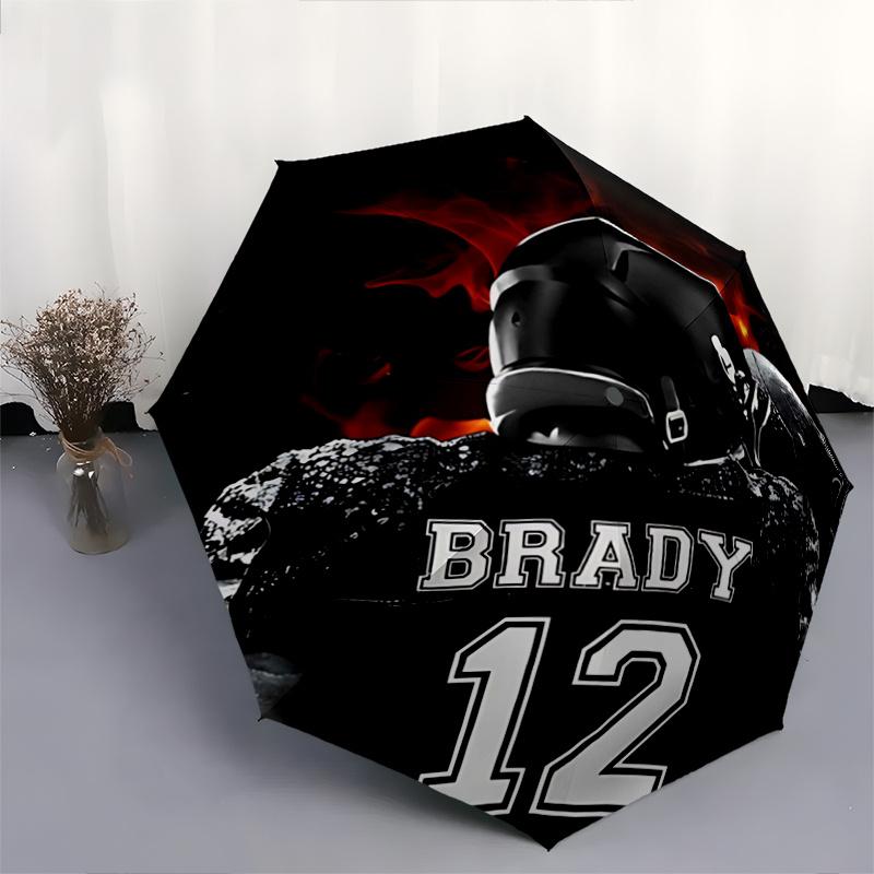 1pc Brady 12 Design Automatic Folding Umbrella - 3 Folding Design, Vivid Cartoon Pattern, Suitable for Outdoor Activities, A Gift for Fans In All Seas