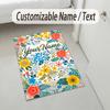 Floral Artwork Theme Soft Crystal Velvet Rug Custom Name & Text Print Non Slip Floor Rug for Bedroom Living Room
