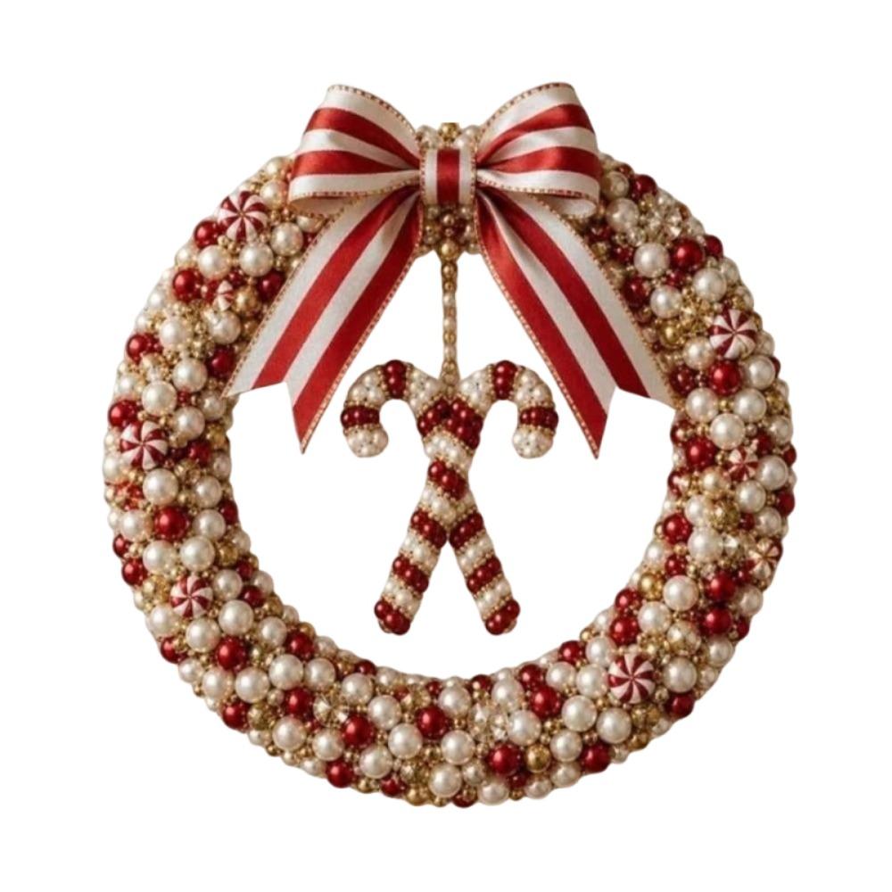 Sparkling DIY Christmas Wreath Kit Mini Creative Xmas Ornament Kit Snowflakes Christmas Tree Beaded Wreath Kit Home Decor
