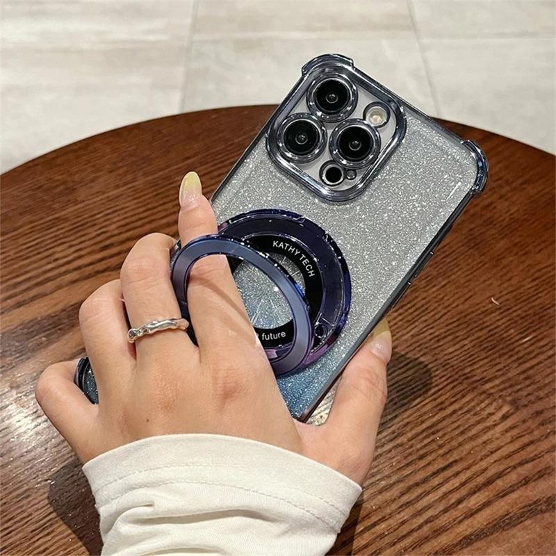 Note13 Plating Magnetic Holder Case On For Xiaomi Redmi Note 13 Pro 4g 5g 13pro 12 Redmi13 13c Silicone Stand Cover Poco X6 M6