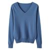 2025 Autumn Winter V-neck Knitted Pullover Women Sweater New Solid Color Fashion Elegant Casual Bottoming Shirt Thin Solid Color Simple Clothing