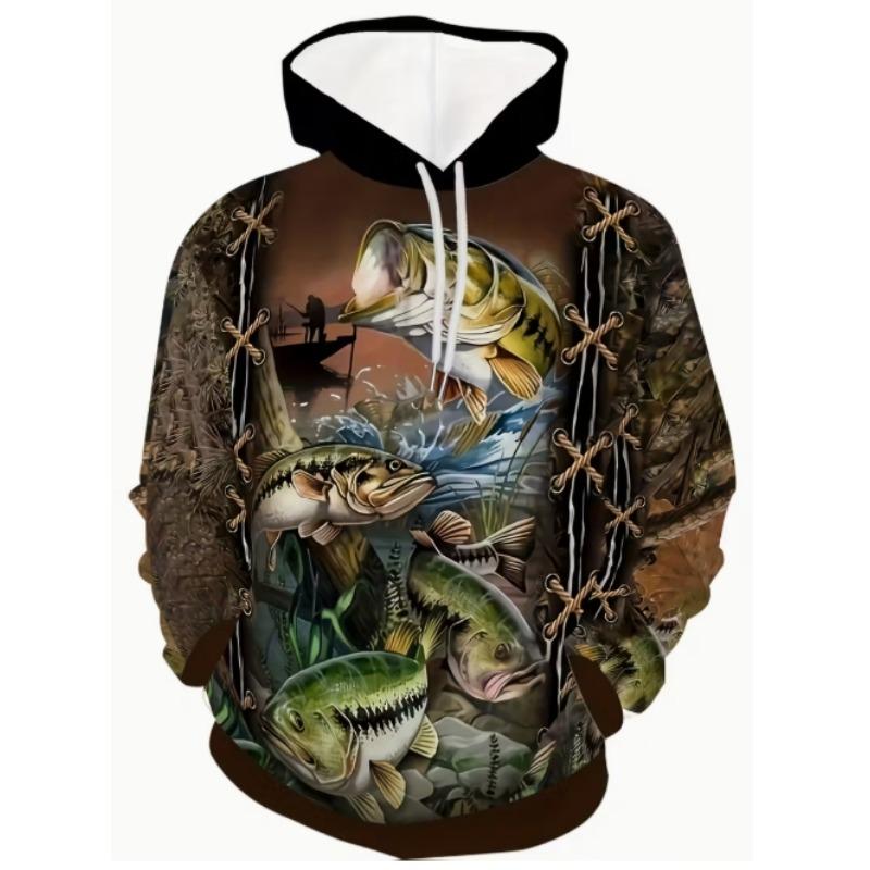 Large Men's Deer Print Hoodie for Autumn and Winter Fashion Casual Hoodie for Men's Wear