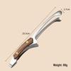 ZISIZ Walnut Wood Handle 304 Stainless Steel BBQ & Kitchen Tongs