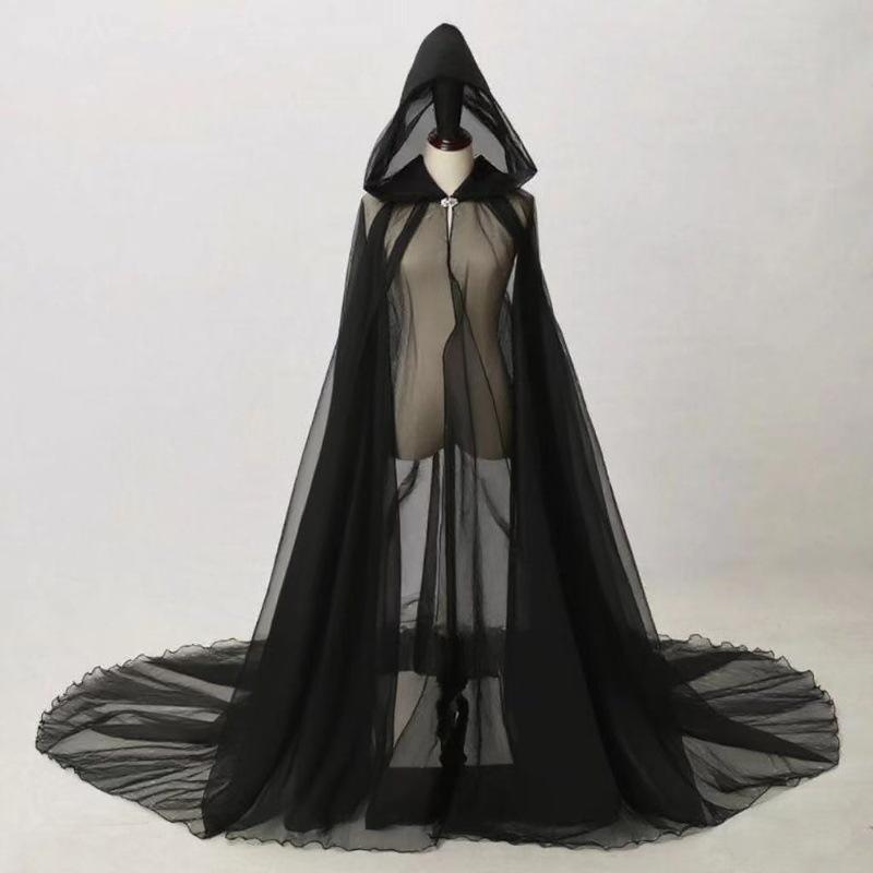 Halloween Grim Reaper Witch Hooded Cloak Costume for Cosplay and Role-Playing