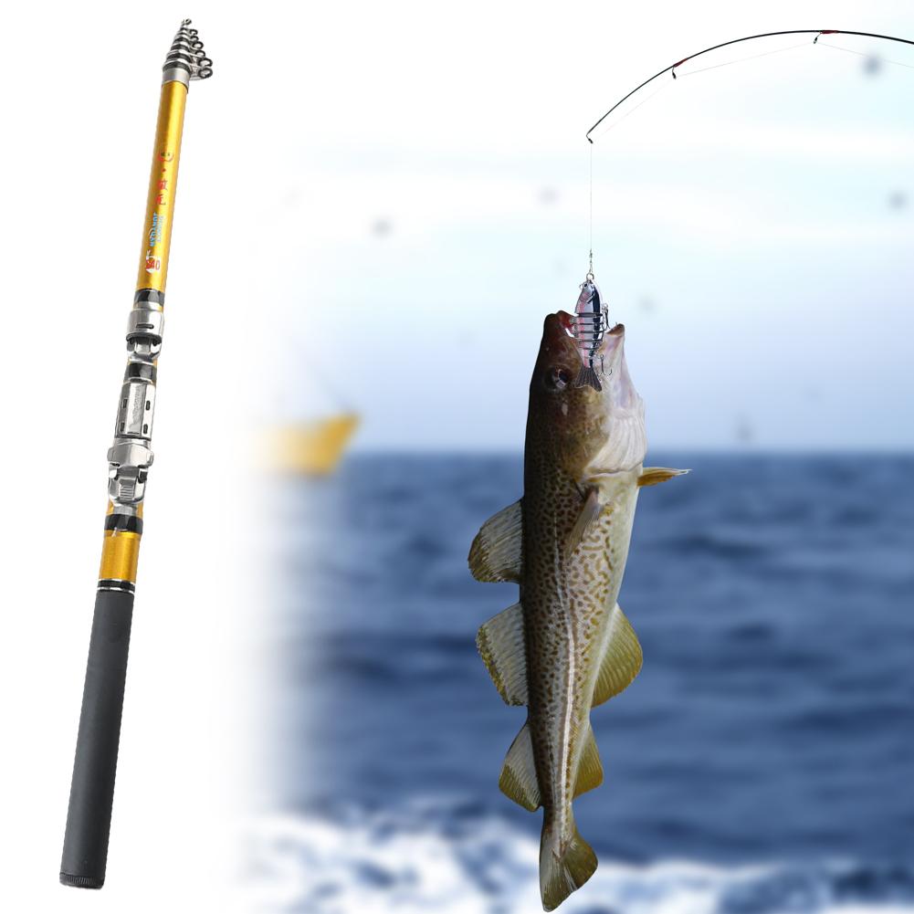 Carbon Telescopic Fishing Rod 1.5m 1.8m 2.1m Travel Raft Rod Pesca Fishing Pole