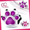 Charm Bead Charms Plata Purple Paw Print Bead Charms Compatible With Authentic Bracelets Charm Bead Charms for Women Jewellery Do It Yourself Making G