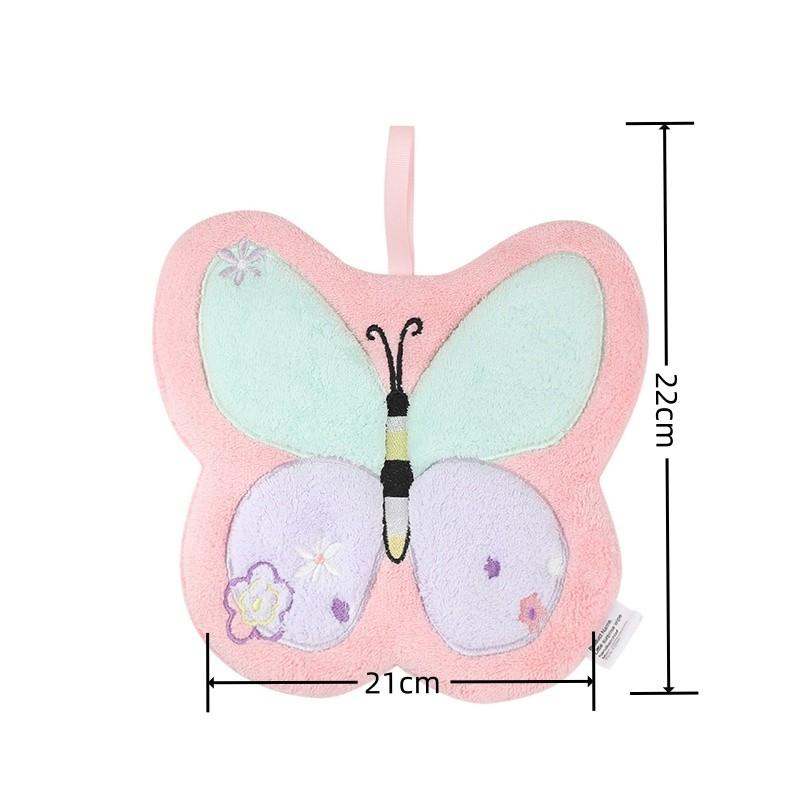 New Cartoon Hand Towel Kitchen and Household Portable Hanging Towel Thickened Daily Butterfly Face Towel