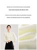 Nanyou Hofstil Tencel-Hemd: Damen Elegantes Krepp-Gefühl, Holzohr-Rand, Stehkragen, Frühlings-Oberteil