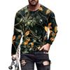 Men's T Shirt O-Neck Clothing Apparel Outdoor Long Sleeve Print Fashion Designer Vintage