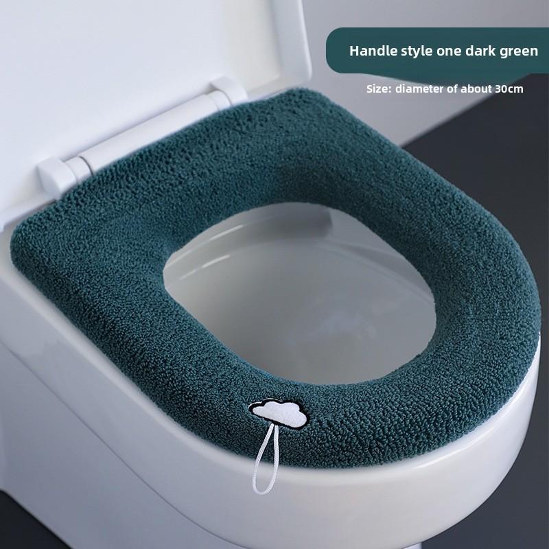 

Embroidery Pattern Cloud Thicken Toilet Seat Cover Cushion Pad Bathroom Washable зелёный