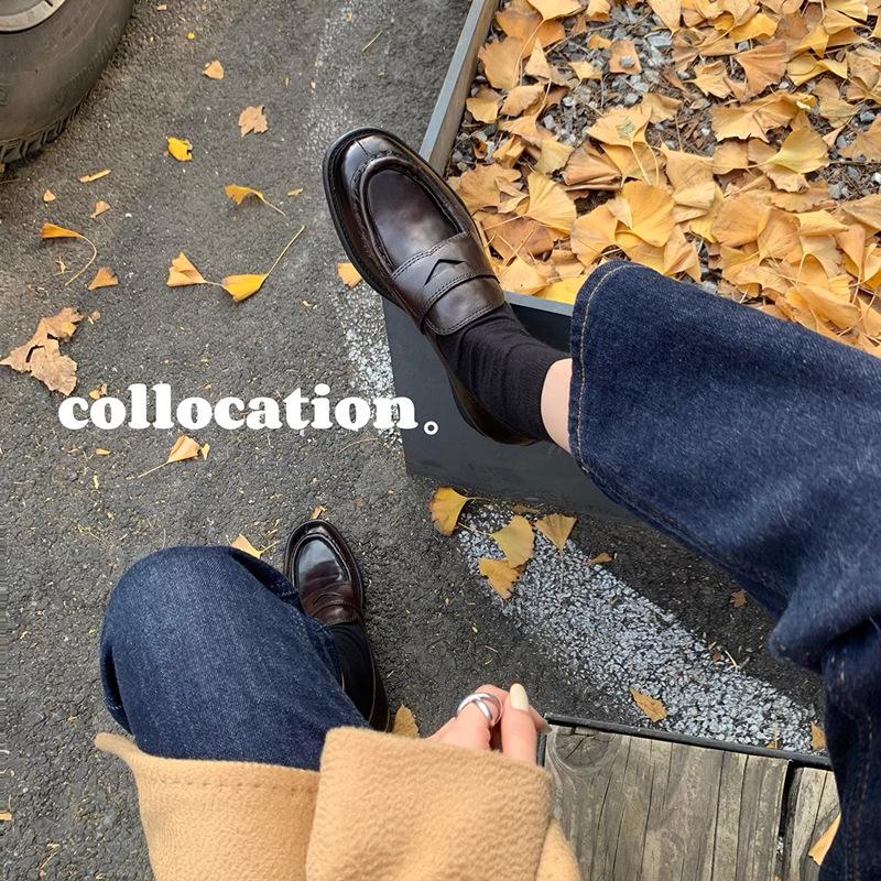 New Fashion Platform Small Leather Shoes Women's Oxford Street Artemisia British Leather Shoes