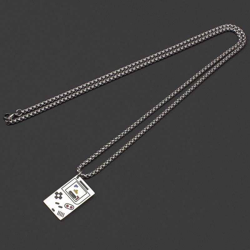 Trendy Titanium Steel Hip-Hop Game Console Pendant Necklace for Couples