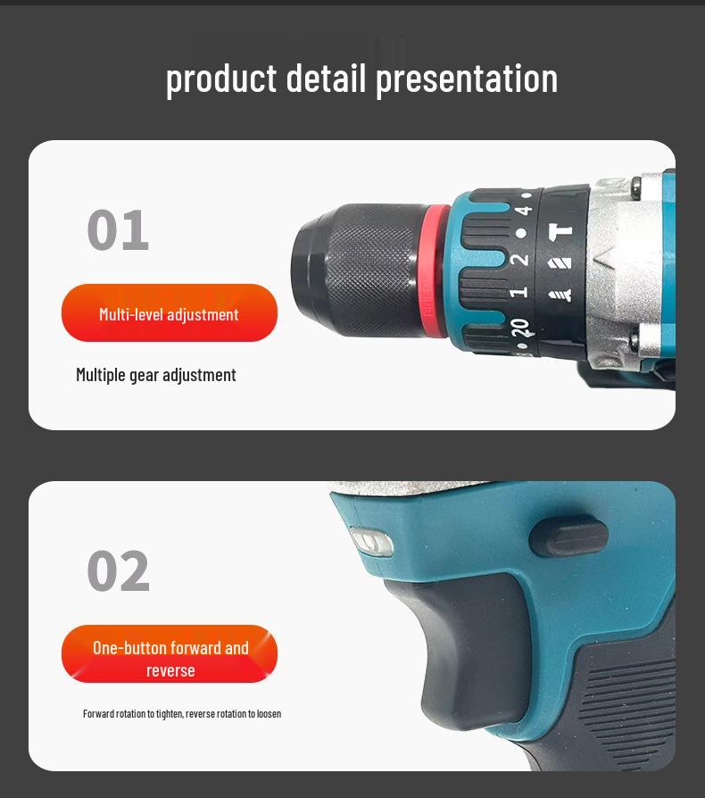 13mm Multifunctional Electric Drill with 90N Lithium Battery for Home Use