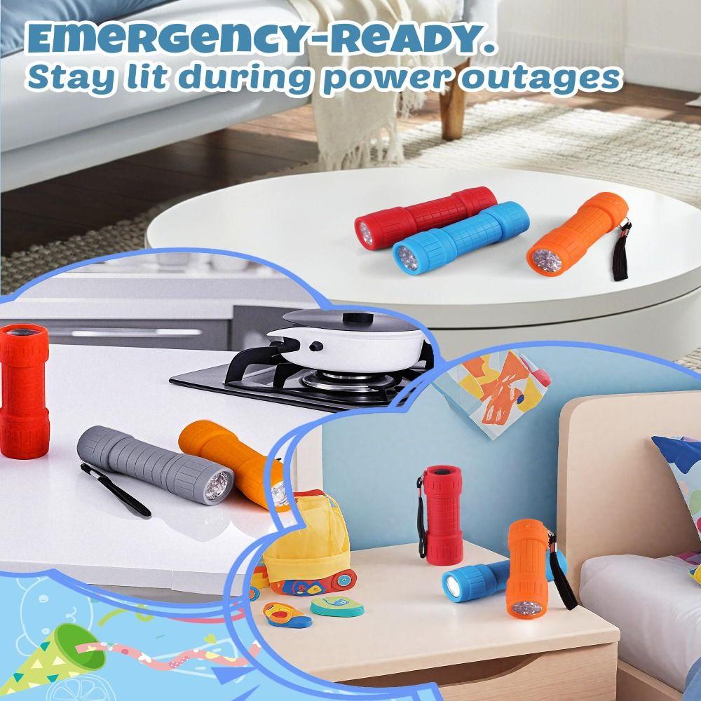 6PCS High Quality Mini LED Flashlight Waterproof Durable Handheld Torch Assorted Colors Emergency Flashlight Power Outage