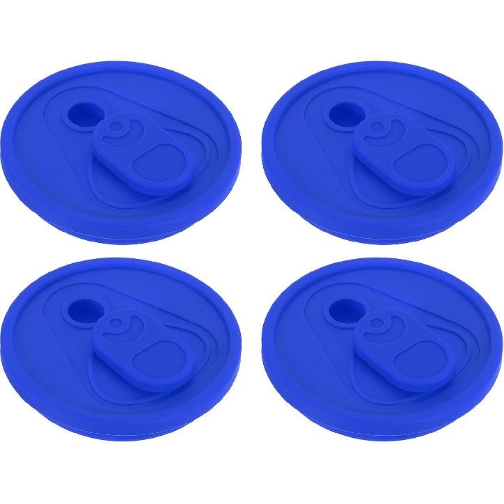 uxcell 4Pcs Silicone Lids for Glass Cups, 2.76 Inch Silicone Cup Lids for Beer Can Cups Reble Replacement Canning Lids for Beer Can Iced Coffee Juice темно-синий