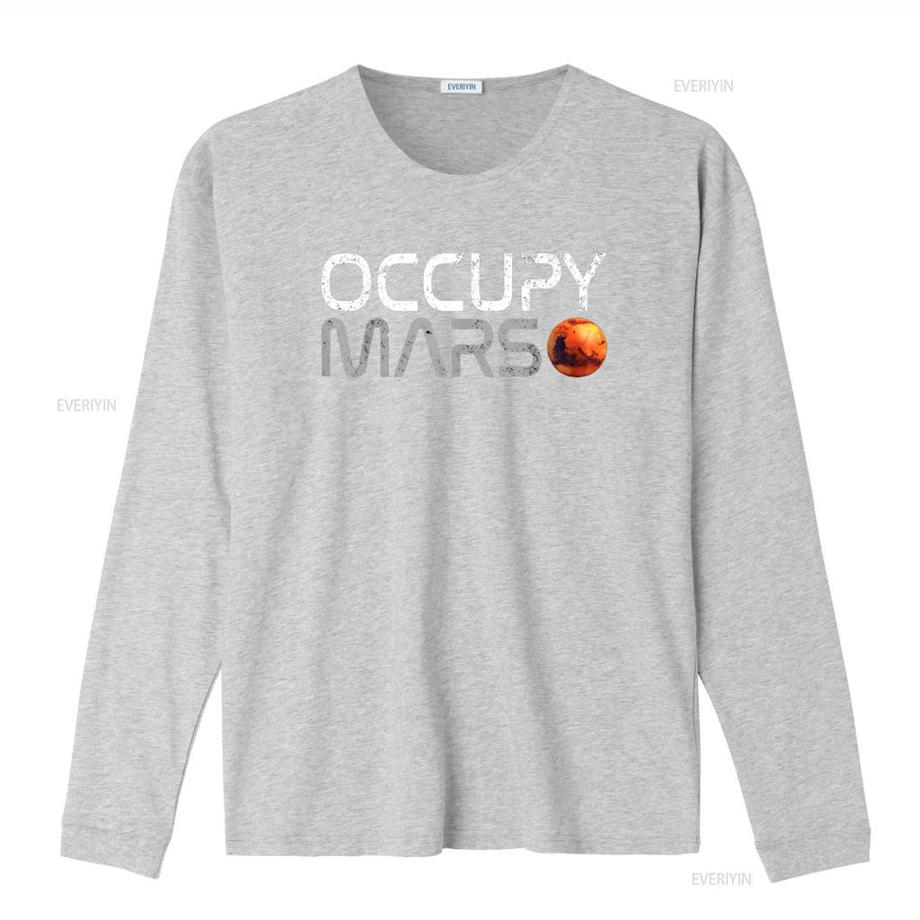 Occupy Mars T Shirt vintage Washed designer clothes streetwear Casual Stylish homme Slightly fashion Versatile Soft graphic