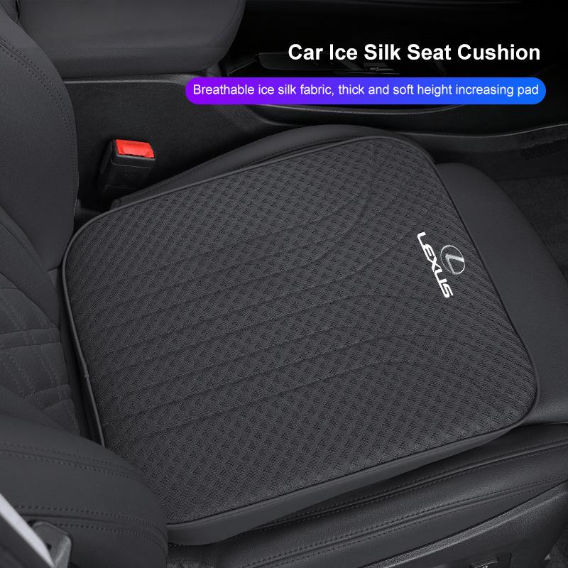 Ice Silk Car Seat Cushion 6CM Thick Sponge Pad Interior Keychain For Lexus GS IS LS500h ES260 ES300h RX350h NX260 UX260 LM LC